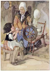The Grandmother Started Up from Her Spinning-Wheel