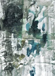 Crumpled Blue Green Abstract