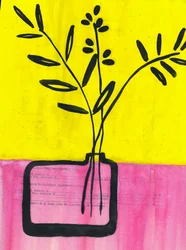 Graphic Floral Vase