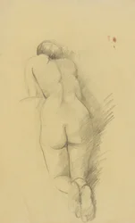 Kneeling Female Nude from the Back