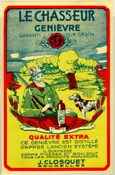 Advertisement sticker for Jenever liquor from Belgium