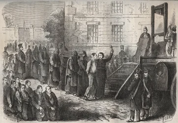 An execution at the Toulon Bagne in the 19th century. Engraving in 