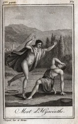 Apollo and Hyacinthos (Death of Hyacinthe) Engraving of 1819 in 
