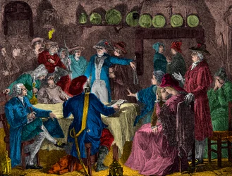 Arrest of King Louis XVI and the royal family in Varennes in 1791 (engraving) - private collection