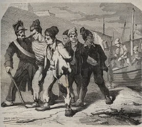 Belle-Ile-en-Mer in the 19th century. Engraving in 