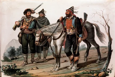 Brigandage in Calabria, Italy - 19th Century Engraving - Private Collection