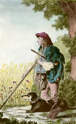 Character of the Guard Recolts: A Peasant Watching the Fields with His Dog