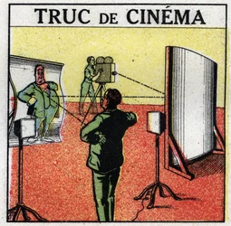 Cinematographer: movie stuff. Deforming mirrors give the illusion of filming monsters