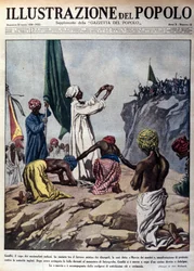Demonstration led by political leader Mohandas Karamchand Gandhi (1869-1948) to protest against the English authorities, depicting a ceremony during the so-called Martyrs