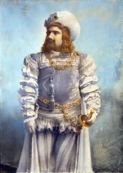 Enrico Caruso (1873-1921), Italian tenor in the role of Faust in Mephistopheles by Arrigo Boito