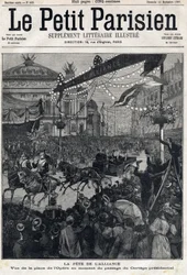 Feast of the Franco-Russian Alliance: view of the Opera Square during the passage of the Presidential Cortege of Felix Faure (1841-1899). In Le Petit Parisien on 12/09/1897