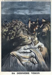 First World War 1914-1918. Death of Francois Joseph I of Austria. His latest vision represented here makes him guilty of all the infamous crimes he has committed. In Le Petite Journal