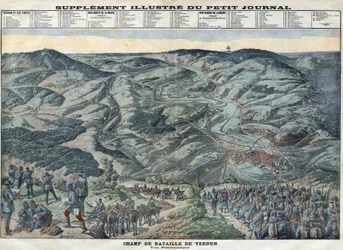 First World War 1914-1918. General view of the battlefield of Verdun from February 21 to December 19
