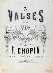 Frontispiece of the score for 3 Waltzes for Piano by Frederic Chopin (1810-1849)
