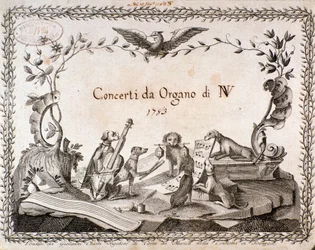 Frontispiece of a Musical Score with Representation of Animals Playing Musical Instruments (1783)