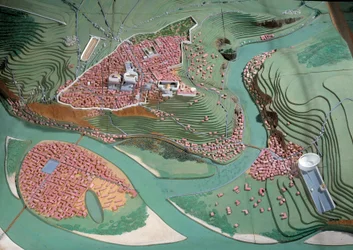 Galloromaine Civilization: Model of the City of Lyon Between 50 BC and 100 AD