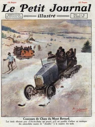 Innovation on cars in the mountains, tracks are placed on the wheels avoiding skidding. Illustration taken from 