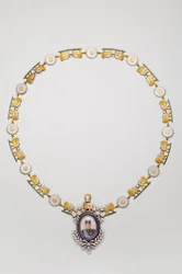 Iran - Imperial Portrait Decoration: Necklace with the Portrait of Ahmad Shah, King Qajar