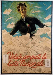 Italian propaganda poster exhorting the Italian people to choose Benito Mussolini