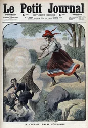 Marianne gives the necessary broom against liquidators, traffickers and singers (Marianne and the scandals of the 3rd Republic) - Le Petit Journal of Saturday 27 March 1910