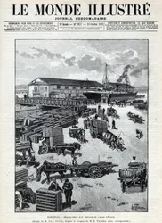 Maritime trade: arrival of quail from Egypt in the port of Marseille. Engraving in 