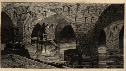 Menilamount Reservoir - Paris - 1890 - engraving