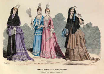 Costumes of noble and bourgeois ladies in the 17th and 18th century - Noblewoman, 17th century - private collection