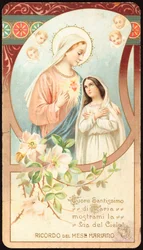 Our Lady Protecting and Guiding the Way to Heaven - 20th century pious image - Private collection