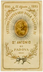 Holy Picture Celebrating the Birthday of St Anthony of Padua