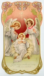Nativity of Jesus with Two Angels