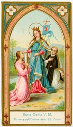 Pious image: St. Odile of Alsace, patroness of the Canons Regular of the Order of the Holy Cross