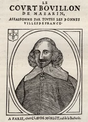 Political pamphlets Mazarinade (political pamphlet under the sling), popular image against Mazarin about his retirement in Bouillon (Le court broth de Mazarin). Private collection.