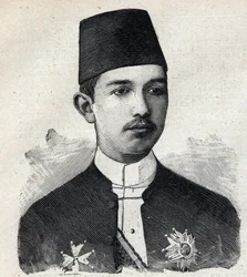 Portrait of Abbas II Pasha (1874-1944), Vice King of Egypt. Engraving in Le Petit Parisien