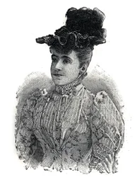 Portrait of Adelina Patti, Italian singer. Engraving in "Le Petit Parisien"