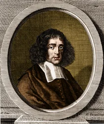 Portrait of Baruch Spinoza (1632-1677), Dutch philosopher, also known as Bento de Espinosa or Benedictus de Spinoza or Benoit de Spinoza