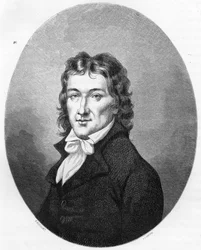 Portrait of Camille Desmoulins, publicist and politician - Engraving of 1863 in Le Livre Rouge - Histoire De L