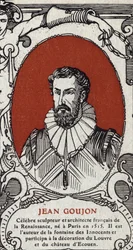 Portrait of Jean Goujon, French sculptor and architect. Engraving from 1914. Private collection.