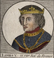 Portrait of Louis X le Hutin, King of France - engraving from 