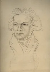 Portrait of Ludwig van Beethoven (1770-1827) German composer - anonymous drawing from the beginning of the 20th century - Private collection