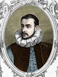Portrait of Paolo Caliari called Paolo Veronese (1528-1588) Italian painter. Engraving of 1859 in 