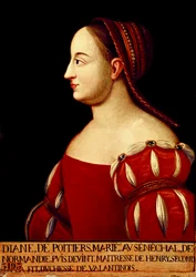 Portrait of the Duchess of Valentinois Diana de Poitiers (1499-1566), favorite of King Henry II of France