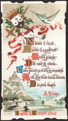 Prayer addressed to Saint Therese - Early 20th century pious image postcard - Private collection