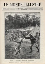 Second Dahomey War (1892-1894): death of the French commander Faurax during the Battle of Dogba on 19 September 1892 in Dahomey (now Benin). A newspaper. Engraving in 