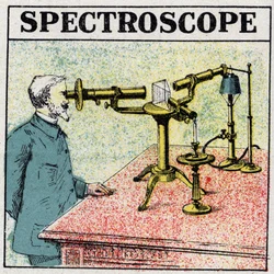 Spectral Analysis: A Spectroscope. Anonymous Illustration from 1925. Private Collection.