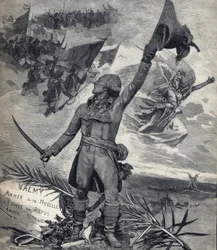 Statue of General François Christophe Kellermann (1735-1820), French general and victor of the Battle of Valmy (20 September 1792): “Long live the nation!” Engraving in “Le Petit Parisien” on 14/09/1892. Private collection