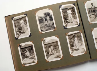 Still life of a photo album around 1925