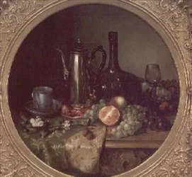 Still life with silver coffee pot