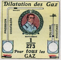 Temperature and expansion: gas expansion studied by Louis-Joseph Gay-Lussac. Anonymous illustration from 1925. Private collection