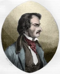 The French poet and assassin, Pierre Francois Lacenaire (1803-1836), dandy, poet, French man of letters - Engraving of 1863 in 