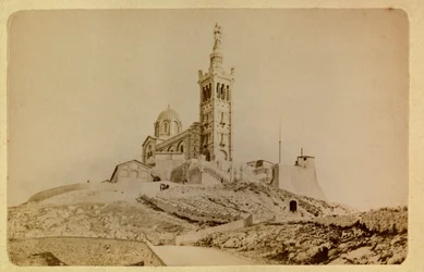 The city of Marseille and its surroundings around 1885-1890: Notre Dame de la Garde